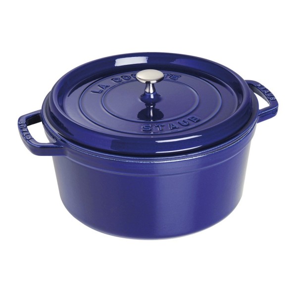 Garnek tradycyjny Staub La Cocotte, żeliwny okrągły 6,7 l, niebieski