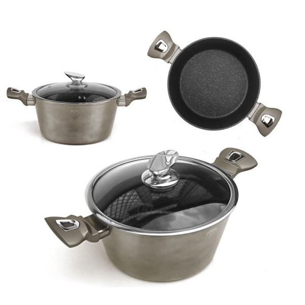 Гарнірка Berlinger Haus Metallic Line Carbon BH-1236-N 6,5л 28см для варіння і тушкування