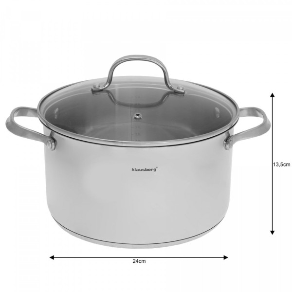 Garnek Klausberg Premium KB-7214 5.9L 24cm stal nierdzewna 18/10 do gotowania dla rodziny