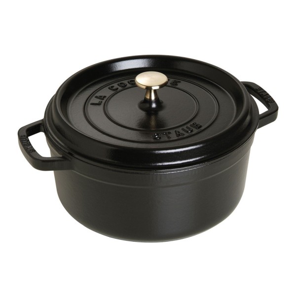 Каструля традиційна Staub La Cocotte 3,8 л, чавунна кругла, чорна для приготування