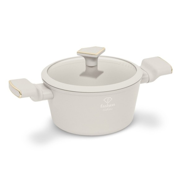 Garnki tradycyjne FashionTV FTV-0068 — garnek 20 cm z pokrywką, Matte Cream Gold Collection