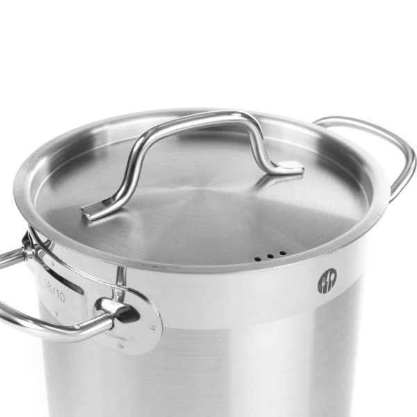 Garnek tradycyjny Hendi Profi Line niski 2,8 l z pokrywką śr. 200 mm x 90 mm - do gotowania potraw