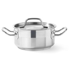 Garnek tradycyjny Hendi Profi Line niski 2,8 l z pokrywką śr. 200 mm x 90 mm - do gotowania potraw