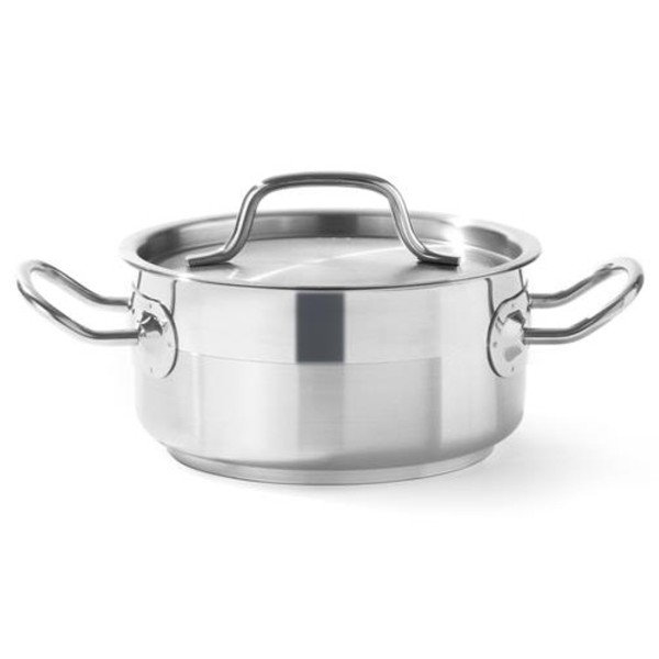 Garnek tradycyjny Hendi Profi Line niski 2,8 l z pokrywką śr. 200 mm x 90 mm - do gotowania potraw