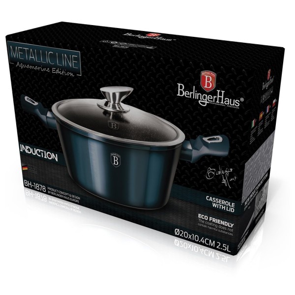 Каструля Berlinger Haus Metallic Aquamarine 2.5 л, 20 см для готування