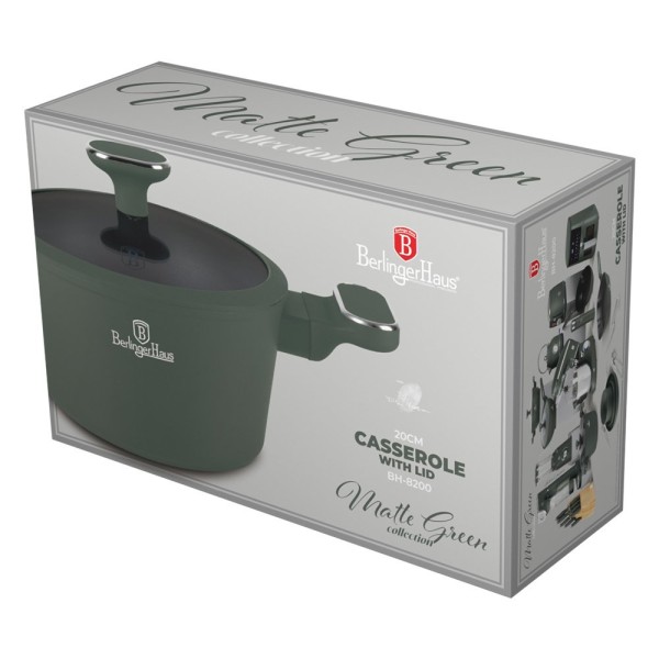 Garnek tradycyjny BerlingerHaus BH-8200 Matte Green Collection 20 cm z pokrywką
