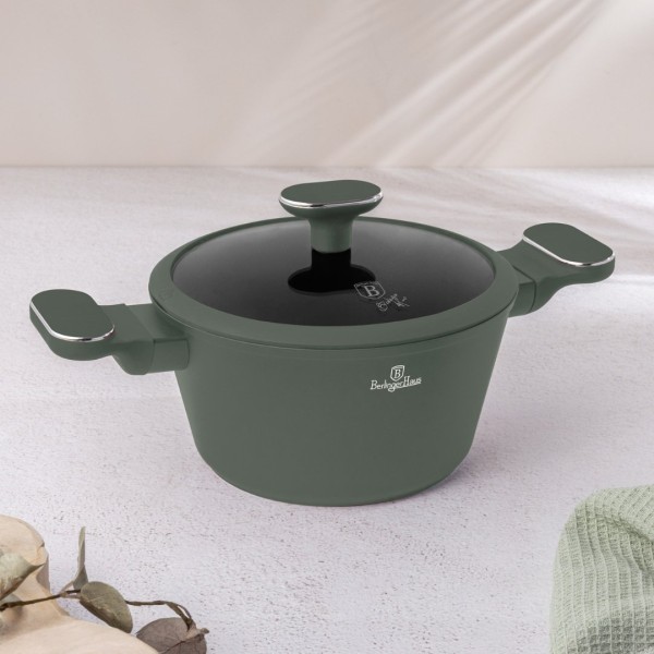 Garnek tradycyjny BerlingerHaus BH-8200 Matte Green Collection 20 cm z pokrywką