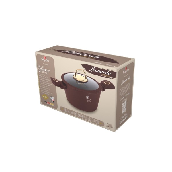 Garnek tradycyjny BerlingerHaus Leonardo BH-8040, 20 cm z pokrywką