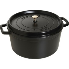 Каструля традиційна Staub La Cocotte кругла 12,6 л чорна для готування