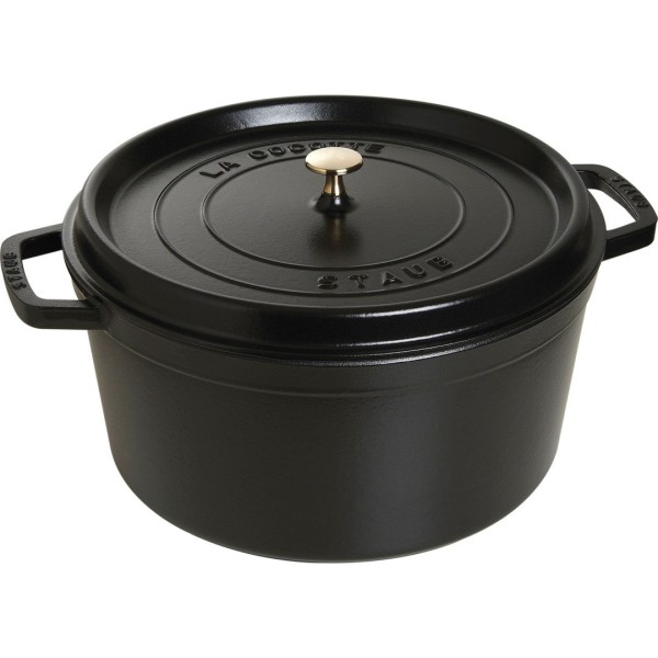 Каструля традиційна Staub La Cocotte кругла 12,6 л чорна для готування