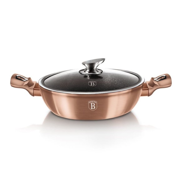 Garnek Wok Berlinger Haus Metallic Line BH-1519N 28cm 3.8L Rose Gold do smażenia i duszenia potraw