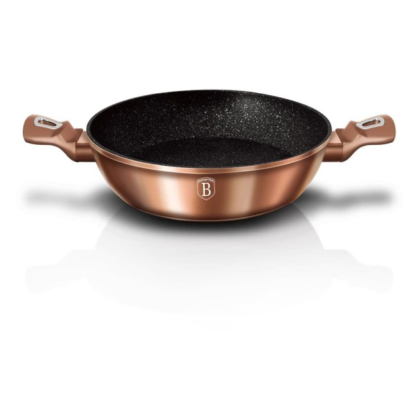 Garnek Wok Berlinger Haus Metallic Line BH-1519N 28cm 3.8L Rose Gold do smażenia i duszenia potraw