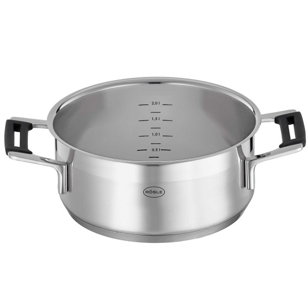 Garnek tradycyjny RÖSLE Silence Pro 20 cm niski do duszenia i gotowania