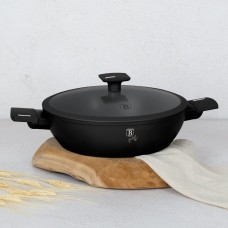 Garnki tradycyjne Berlinger Haus BH-8185 Matte Black Collection garnek płytki 3,8 l z pokrywką 28 cm