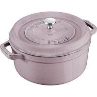 Гарбник чавунний Staub La Cocotte круглий 3.8 л, для приготування в духовці та на плиті, квітка вишні
