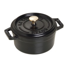 Гарячий горщик Staub Mini Cocotte з емальованого чавуну 250 мл, для приготування порційних страв, чорний