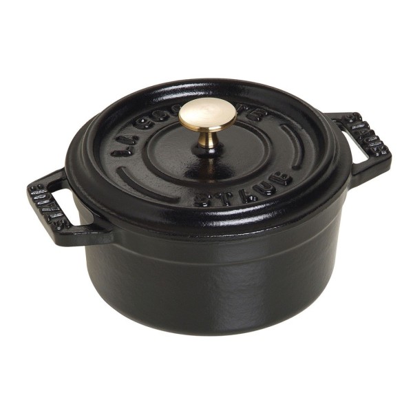 Гарячий горщик Staub Mini Cocotte з емальованого чавуну 250 мл, для приготування порційних страв, чорний