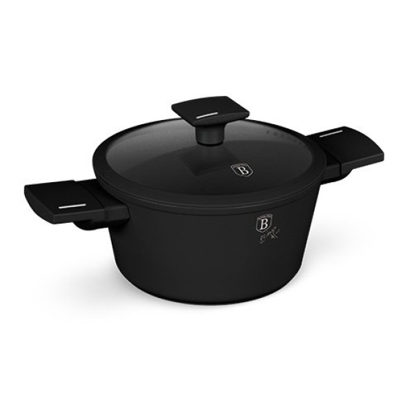 Garnek tradycyjny, BerlingerHaus BH-8187 Matte Black, 20 cm z pokrywką