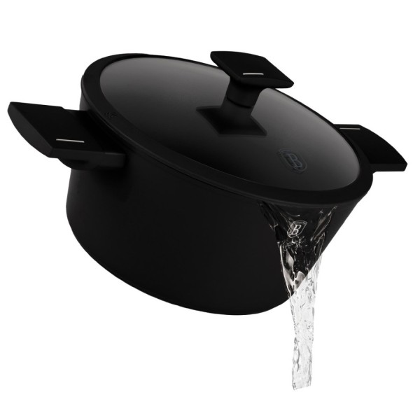 Garnek tradycyjny, BerlingerHaus BH-8187 Matte Black, 20 cm z pokrywką