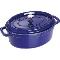 Горщик чавунний Staub La Cocotte овалний 4.2 л, для приготування страв, синій