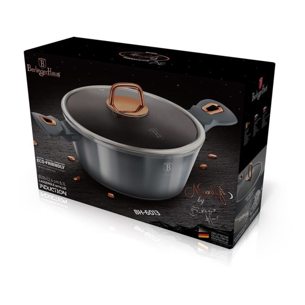 Класичний каструля Berlinger Haus Moonlight BH-6013, 28 см, 6.1 л, для приготування їжі