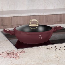 Каструля Berlinger Haus Leonardo Collection BH-8038, плоска 3,8 л з кришкою 28 см — для варіння і тушкування