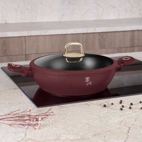 Garnki tradycyjne Berlinger Haus Leonardo Collection BH-8038 garnek płytki 3,8 l z pokrywką 28 cm