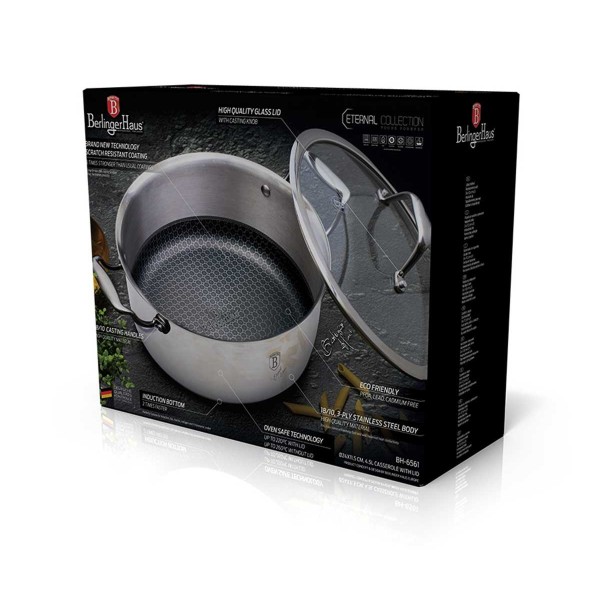 Garnek stalowy Berlinger Haus Eternal Collection BH-7445 4,5L 24cm do gotowania w kuchni