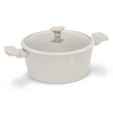 Garnek tradycyjny FashionTV FTV-0070 28 cm, z pokrywką, Matte Cream Gold Collection