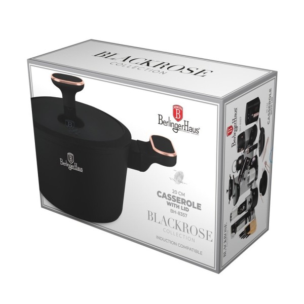 Garnek tradycyjny BerlingerHaus BH-8357 Black Rose Collection 20 cm z pokrywką