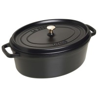 Гарний Pokryta żeliwem каструля Staub La Cocotte овална 8 л, чорна для приготування страв