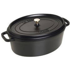 Гарний Pokryta żeliwem каструля Staub La Cocotte овална 8 л, чорна для приготування страв