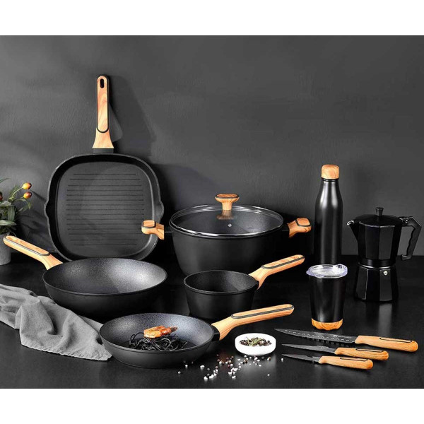 GARNEK MULTICLAD 28cm Z POKRYWĄ BERGNER BG-56038 CHARCOAL