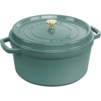 Гарячий посуд Staub La Cocotte круглий чавунний 6.7 л для готування тушкованих страв, евкаліптовий