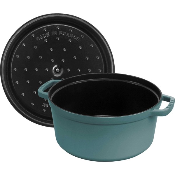 Гарячий посуд Staub La Cocotte круглий чавунний 6.7 л для готування тушкованих страв, евкаліптовий