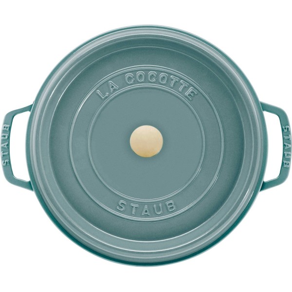 Гарячий посуд Staub La Cocotte круглий чавунний 6.7 л для готування тушкованих страв, евкаліптовий