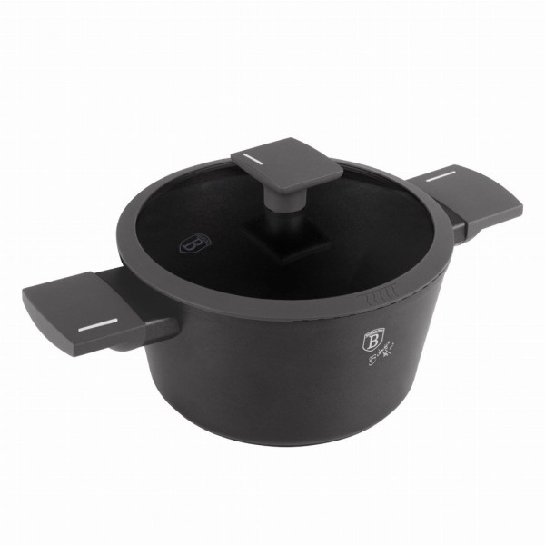 Garnek tytanowy Berlinger Haus Antracit BH-8130 20cm 2,5L z pokrywką - idealny do codziennego gotowania