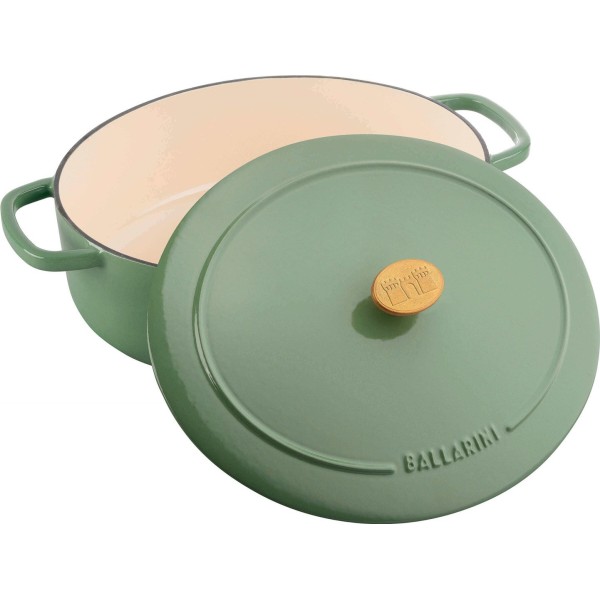 Garnek żeliwny Ballarini Bellamonte owalny 4.5 l zielony do duszenia i pieczenia