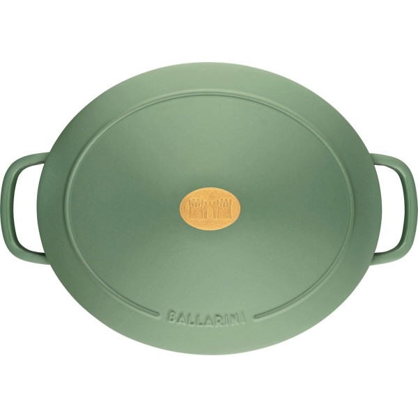 Garnek żeliwny Ballarini Bellamonte owalny 4.5 l zielony do duszenia i pieczenia