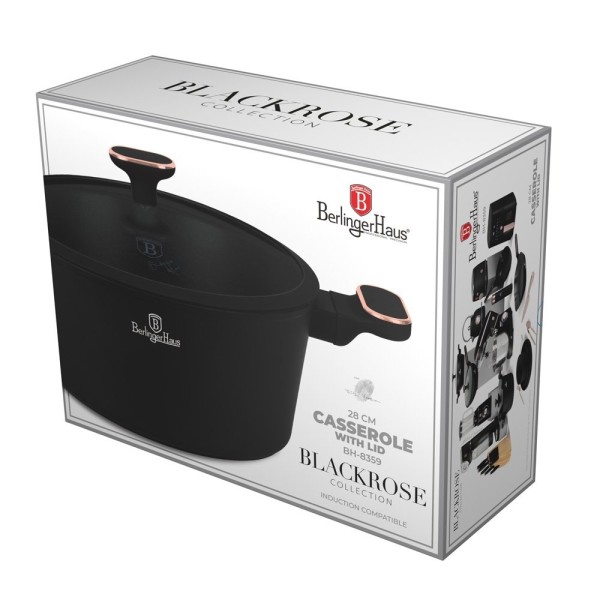 Garnkek tradycyjny BerlingerHaus BH-8359 Black Rose 28 cm z pokrywką