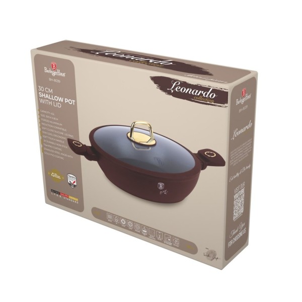 Garnek tradycyjny BerlingerHaus Leonardo BH-8039, 30 cm z pokrywką