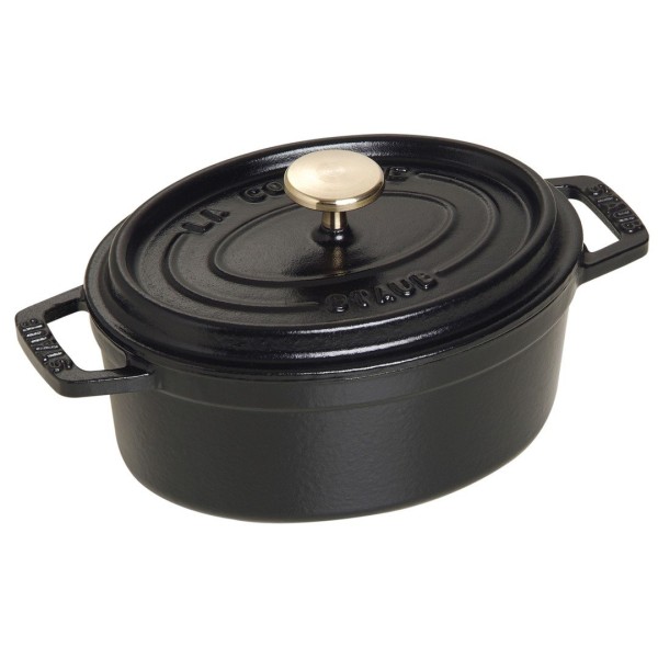 Каструля традиційна Staub La Cocotte овальна 600 мл, чорною емаллю