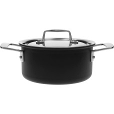 Garnek niski Demeyere Black 5 2,2 l z pokrywką do gotowania i duszenia