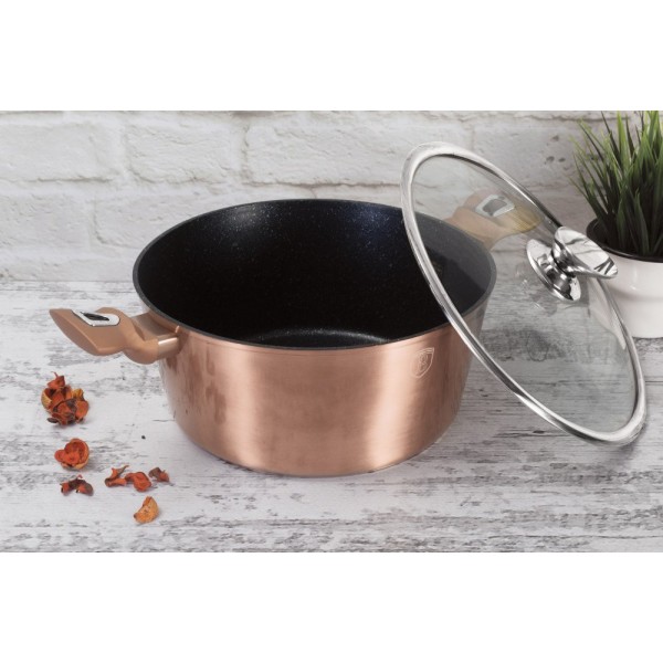 Garnek tradycyjny BerlingerHaus BH-1516 Rose Gold, 6 L, pokrywka 28 cm