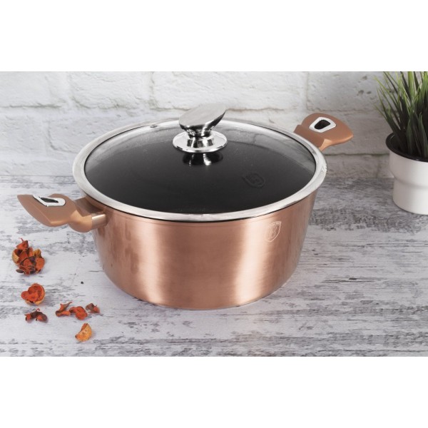 Garnek tradycyjny BerlingerHaus BH-1516 Rose Gold, 6 L, pokrywka 28 cm