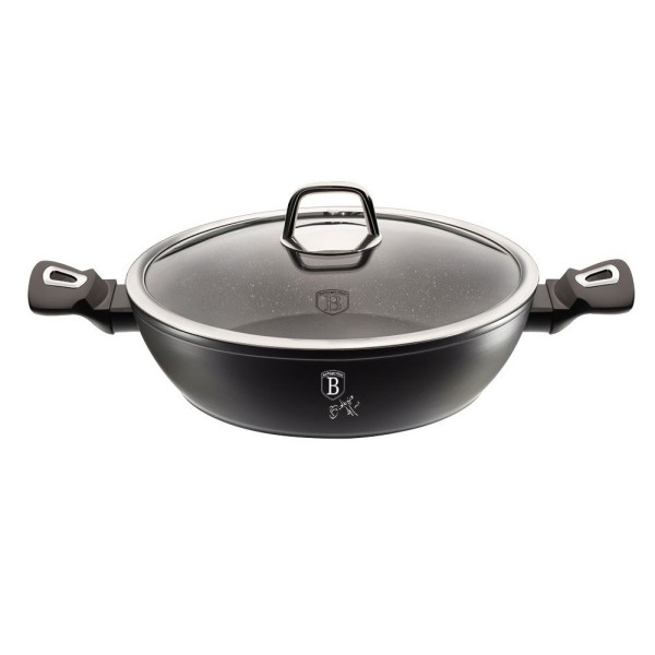 Каструля традиційна Berlinger Haus Black Silver BH-1850, 3.8 л, 28 см для приготування страв