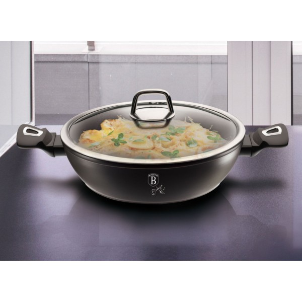 Каструля традиційна Berlinger Haus Black Silver BH-1850, 3.8 л, 28 см для приготування страв