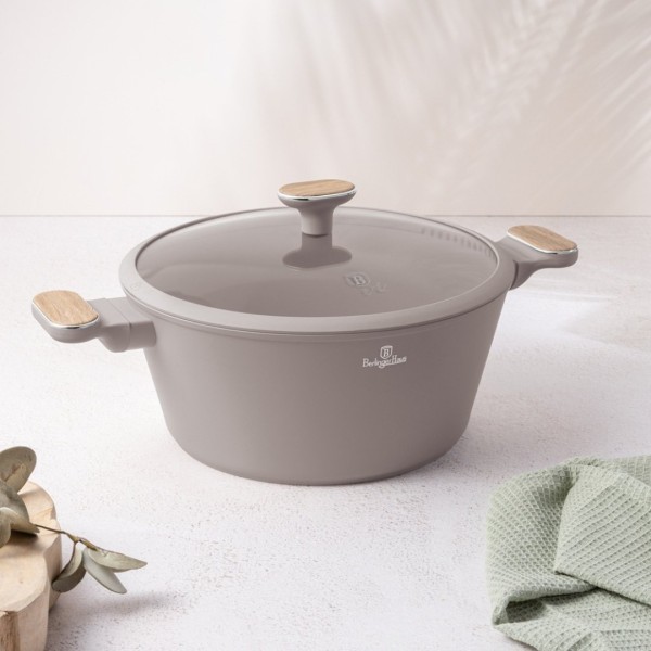 Garnek tradycyjny, BerlingerHaus BH-8340 Taupe Nordic, 28 cm z pokrywką