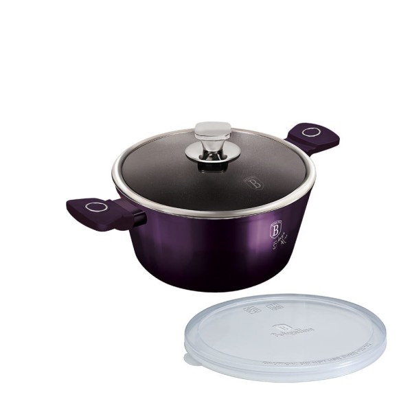 Каструля Berlinger Haus Purpura Eclipse BH-6628, 20 см, 2.2 л, титанова для готування
