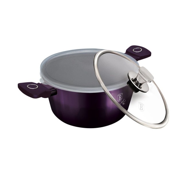 Каструля Berlinger Haus Purpura Eclipse BH-6628, 20 см, 2.2 л, титанова для готування